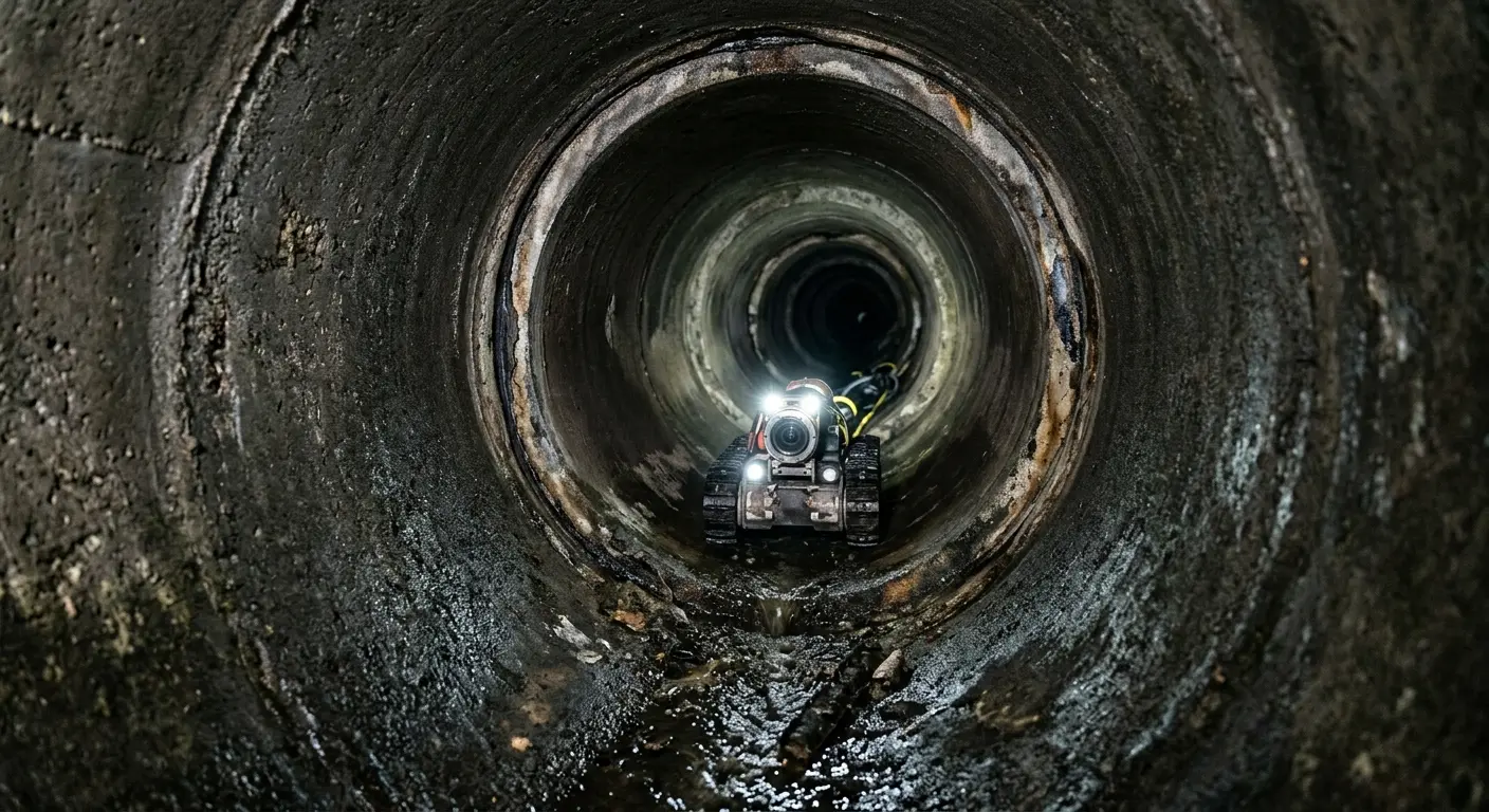 Robotic sewer camera inspecting pipe interior for Sewer Line Repair in Fort Meade